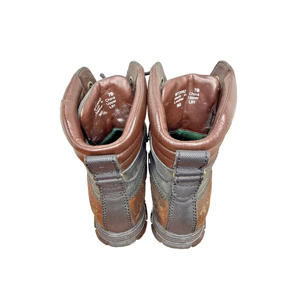 Polo Ralph Lauren Polo Sport Mens Leather Duck Boots Brown Size 7 B Mid Calf